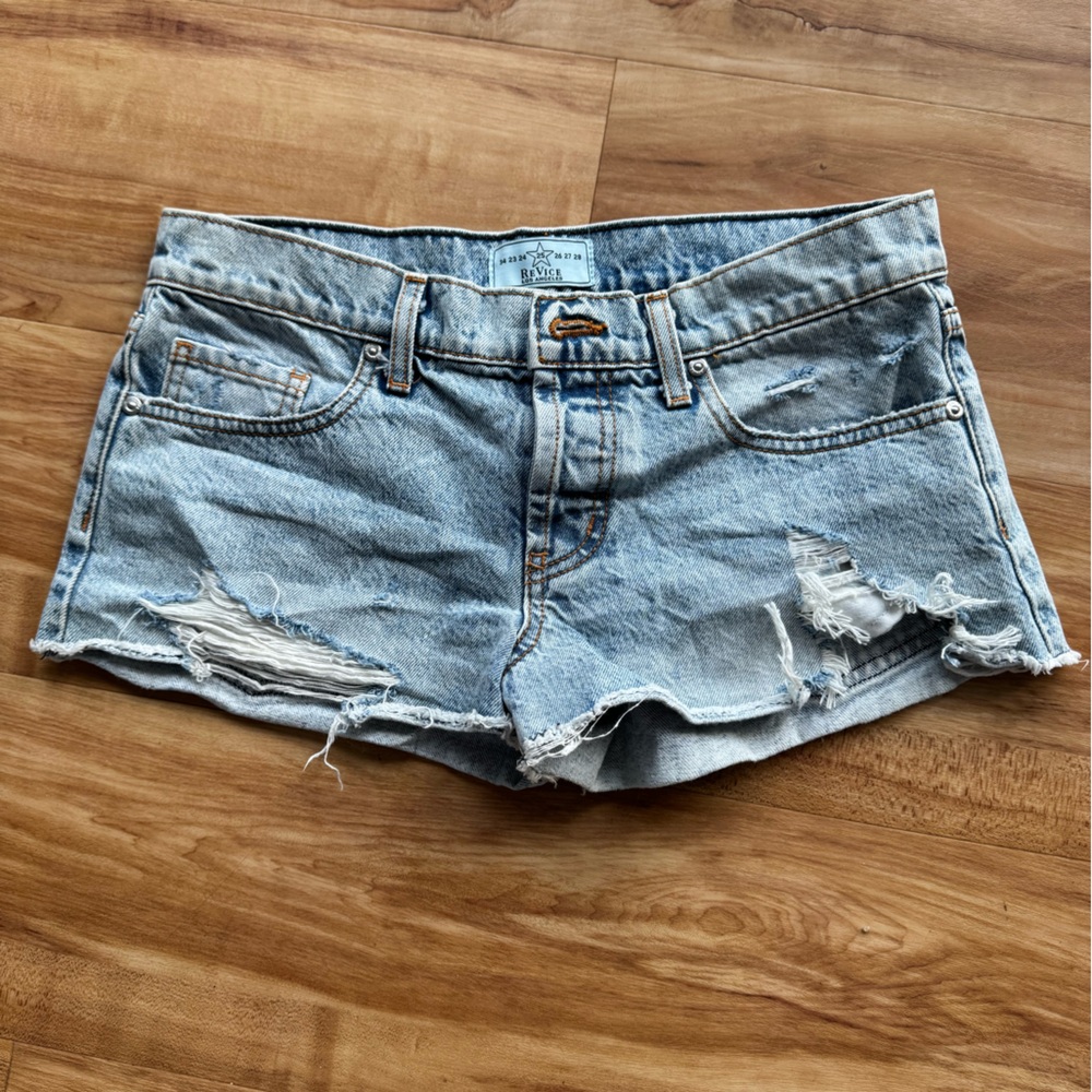 Distressed Denim Shorts - Revice